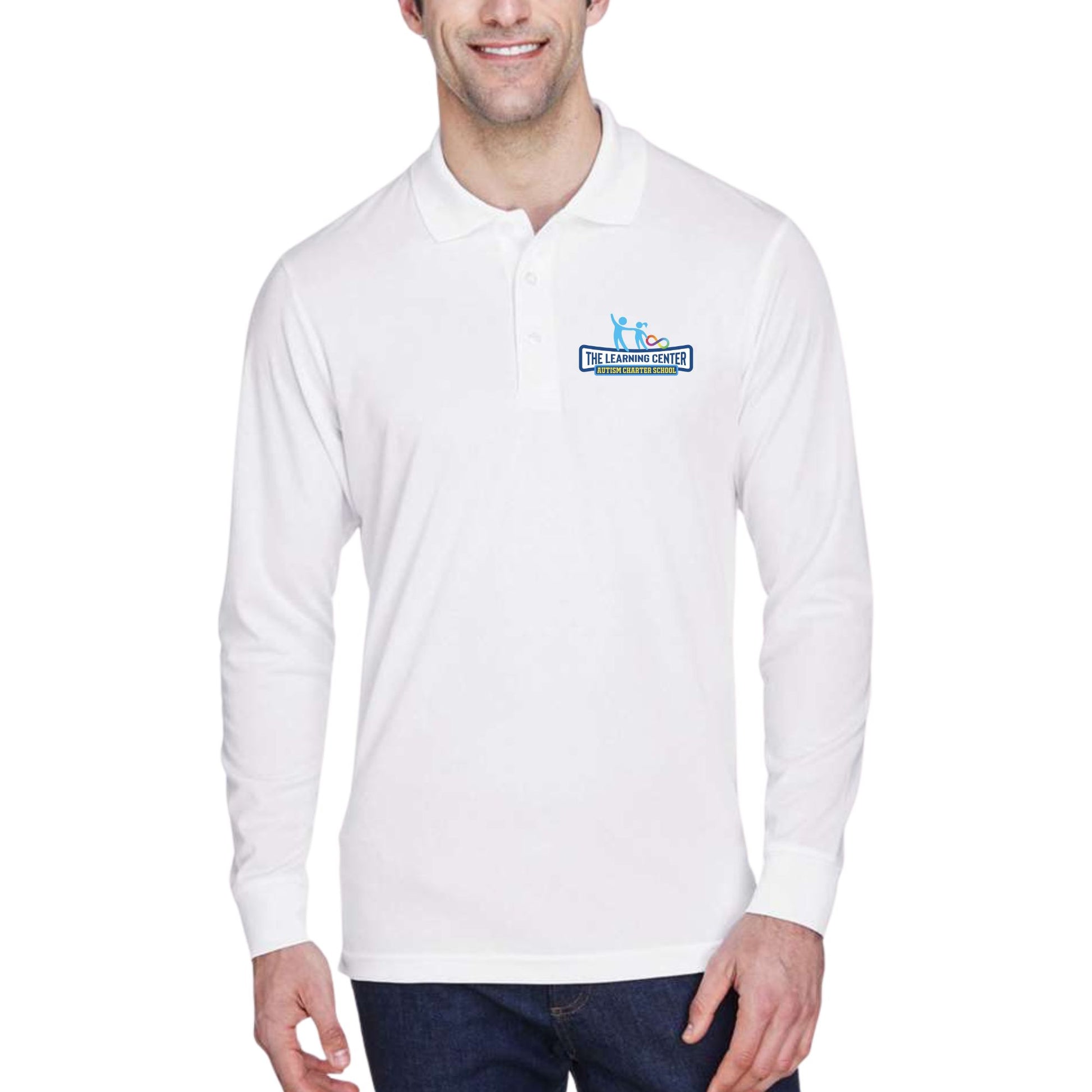 TLC Dri-Fit Polo Unisex Long Sleeve White